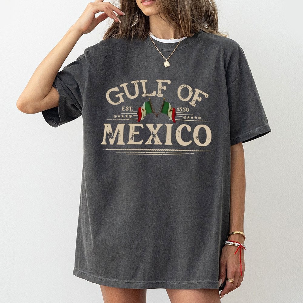Gulf of Mexico T-Shirt | Vintage Mexico Flag Graphic | 100% Cotton Premium Tee | Heritage Pride Gift for Travel Lovers