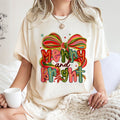 Merry and Bright T-Shirt | Preppy Coquette Christmas Aesthetic | Premium 100% Cotton Tee | Cute Holiday Gift for Women