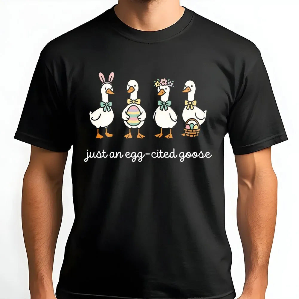 Silly Goose Easter T-Shirt | Cute Bunny Floral Graphic | 100% Cotton Premium Tee | Funny Spring Holiday Gift for Women