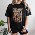 Choosin' Texas T-Shirt | Retro Western Cowboy Graphic | Premium Cotton-Blend | Gift for Country Music Fan & Texas Lover