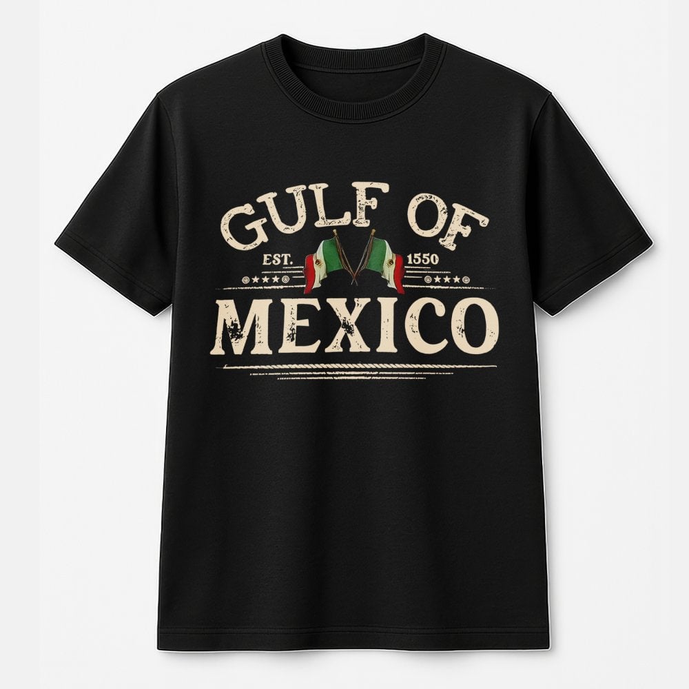 Gulf of Mexico T-Shirt | Vintage Mexico Flag Graphic | 100% Cotton Premium Tee | Heritage Pride Gift for Travel Lovers
