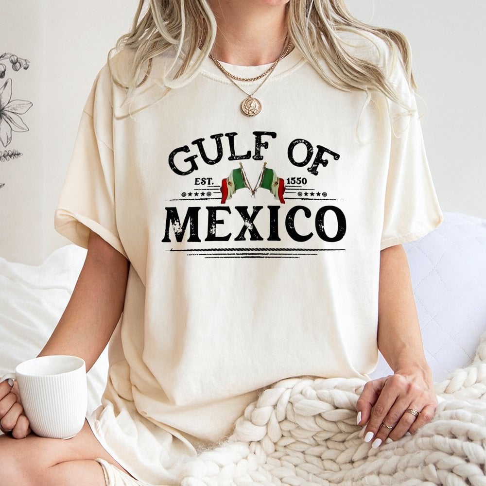 Gulf of Mexico T-Shirt | Vintage Mexico Flag Graphic | 100% Cotton Premium Tee | Heritage Pride Gift for Travel Lovers