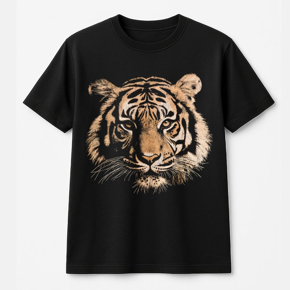 Tiger Graphic T-Shirt | Retro Wild Animal Print | 100% Cotton Premium Tee | Vintage Aesthetic Gift for Wildlife Lovers