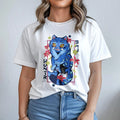 Blue Tiger Graphic T-Shirt | Anime Style Kawaii Cat Design | 100% Premium Cotton | Unique Otaku Gift for Men and Women