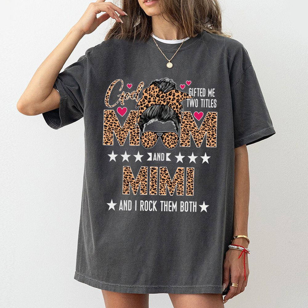 Mom and Mimi T-Shirt | Leopard Print Graphic Design | 100% Premium Cotton | Mother's Day 2026 Gift for Grandma and Mom