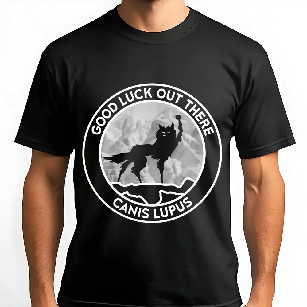 Wolf Graphic T-Shirt | Canis Lupus Wildlife Design | 100% Cotton Premium Quality | Nature Lover Gift for Men and Women