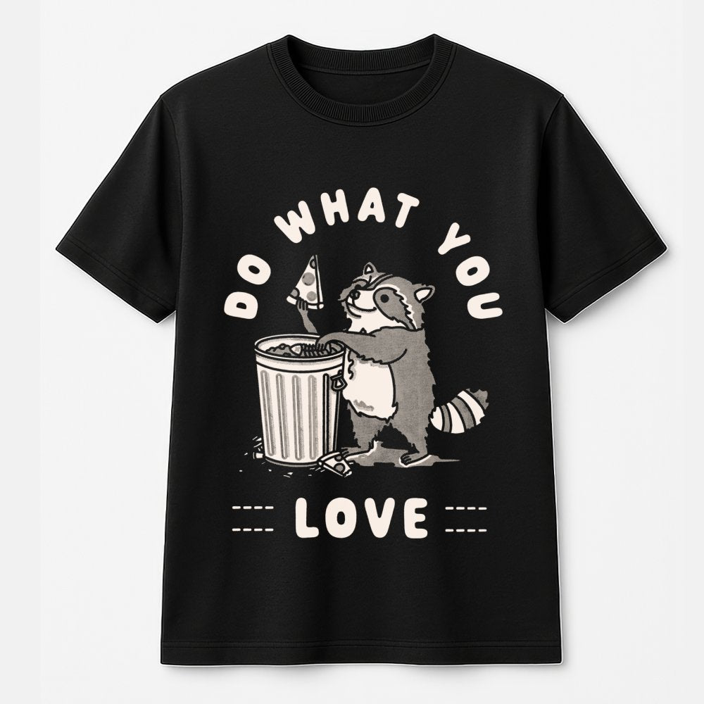 Funny Raccoon T-Shirt | Trash Panda Pizza Graphic | Premium 100% Cotton Tee | Cute Animal Meme Gift for Raccoon Lovers